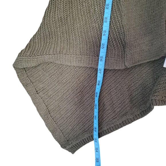 Prana Olive Green Open Front Diamond Cardigan Sweater Med Hemp/Organic Cotton - Picture 11 of 14